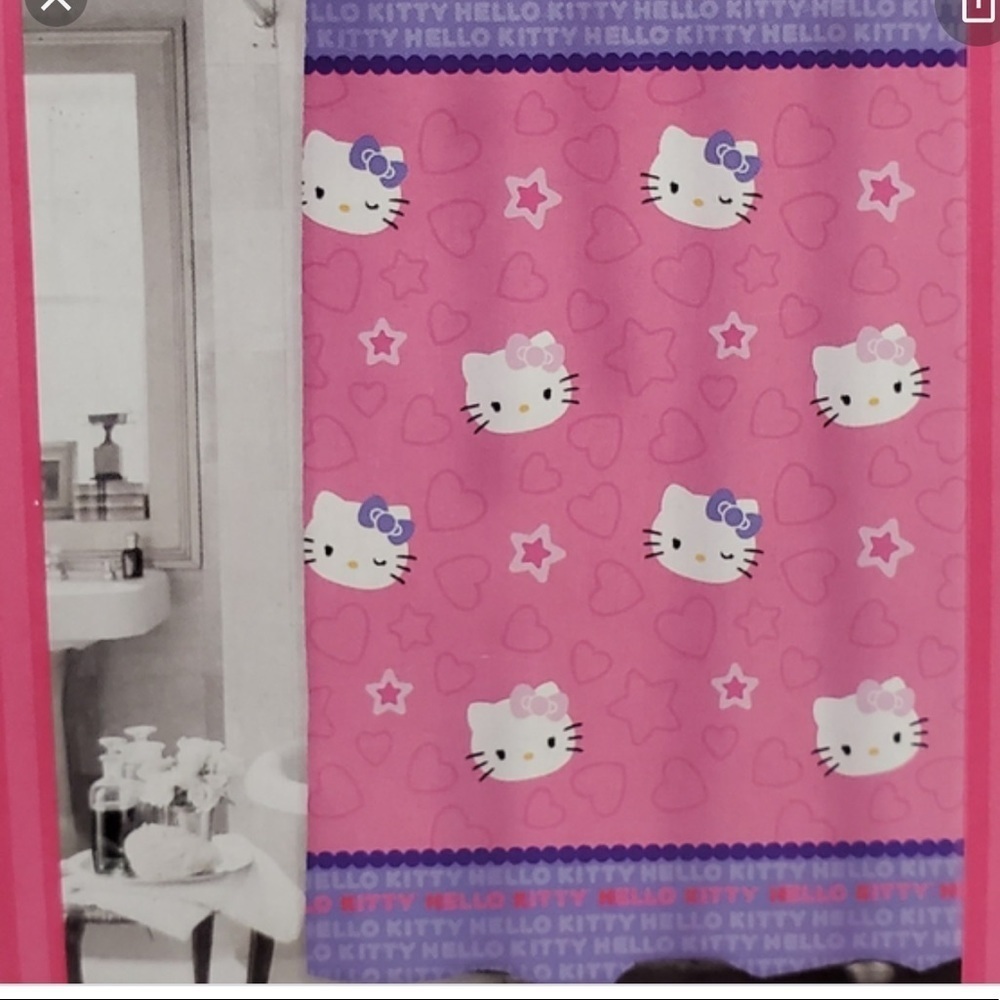 HELLO KITTY FABRIC SHOWER CURTAIN